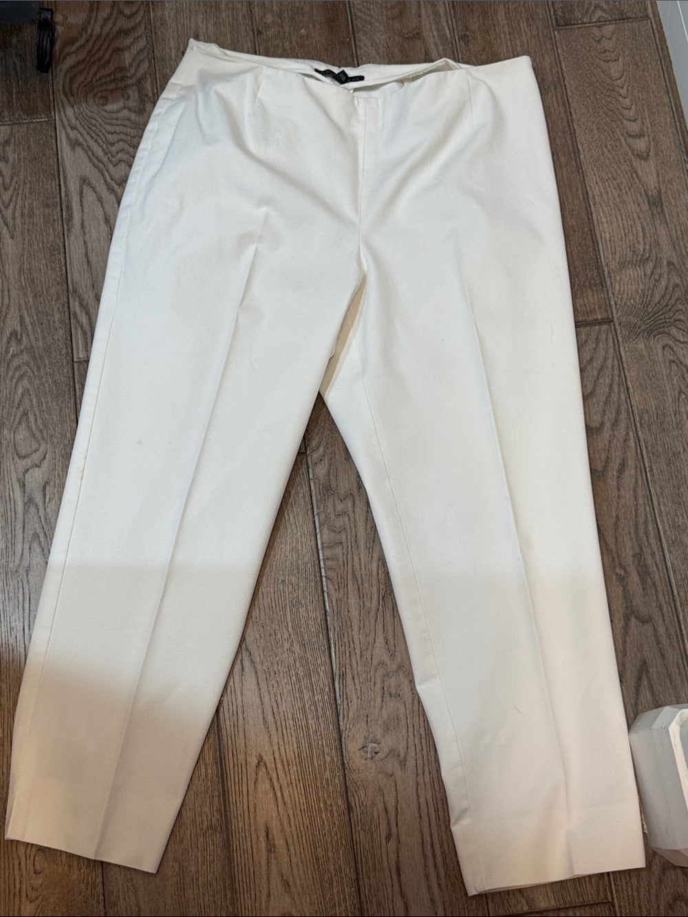 Lafayette 148 New York Cream Tailored Dress Pants